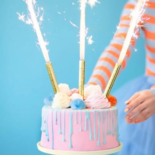 Torta tűzijáték 4 db-os, színes - 12 cm
