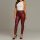 Bőr hatású zsebes hosszú női leggins - Piros