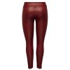 Bőr hatású zsebes hosszú női leggins - Piros