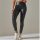 Magas derekú alakformáló bőr leggings - fekete