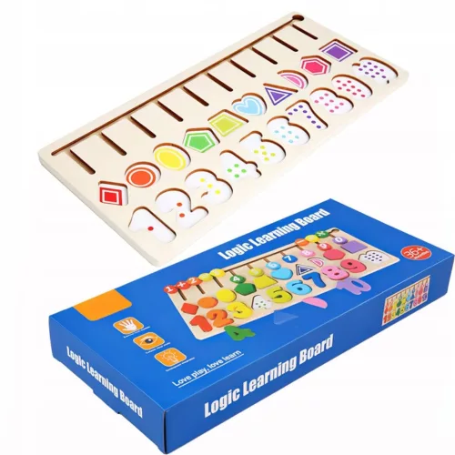 Montessori Fa Szám- és Forma Puzzle Gyerekeknek