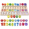 Montessori Fa Szám- és Forma Puzzle Gyerekeknek
