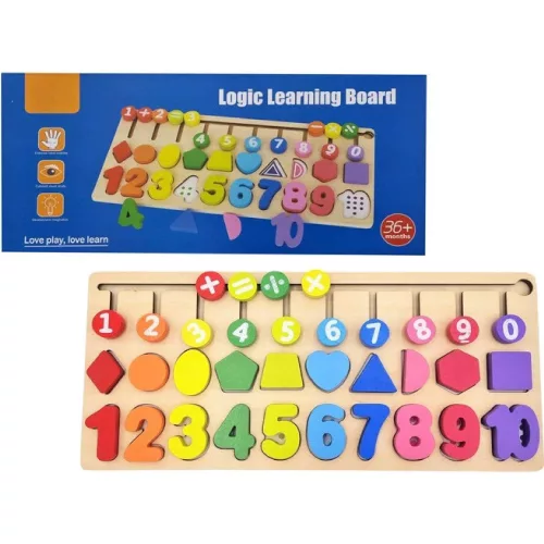 Montessori Fa Szám- és Forma Puzzle Gyerekeknek
