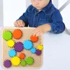 Montessori színes fogaskerék kirakós játék gyerekeknek