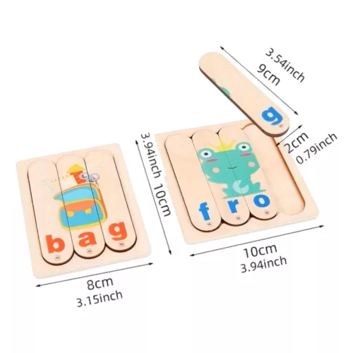 Montessori fa kép és szókirakó puzzle