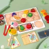 Színes Fa Gyümölcsnyárs Montessori Játék