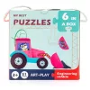 6 az 1-ben fa kirakó puzzle – Építőipari járművek