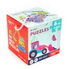 6 az 1-ben fa kirakó puzzle – Építőipari járművek