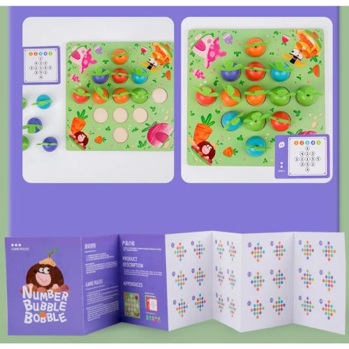 Montessori színes „répás” memória- és logikai játék