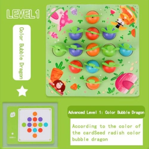 Montessori színes „répás” memória- és logikai játék