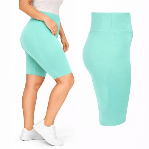 Magas derekú női bambusz kerékpáros leggings - Türkiz