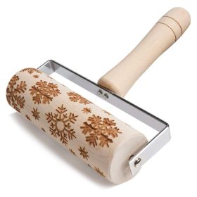 Karácsonyi nyeles nyújtófa-hópehely minta