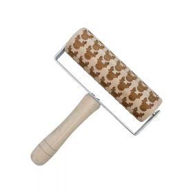 Karácsonyi nyeles nyújtófa-rénszarvas minta