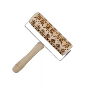 Karácsonyi nyeles nyújtófa-rénszarvas és hópehely