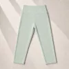 3/4-es selymes női bordázott leggings – Halványzöld