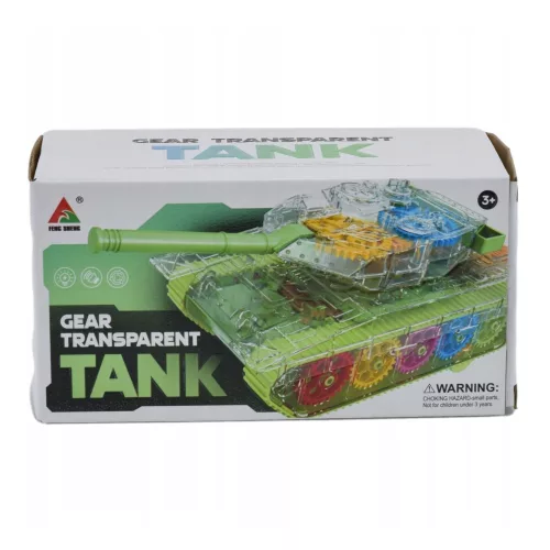 Fogaskerekes, Világító Játék Tank – Átlátszó Design