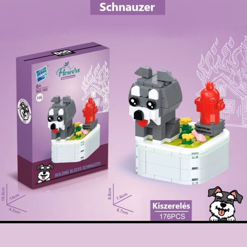 Schnauzer & növényes építőkészlet - 176db