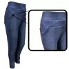 Magas derekú farmerhatású női leggings - kék