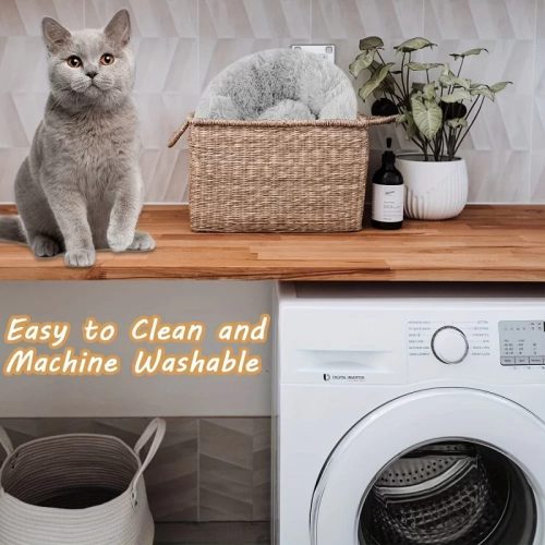 Kerek puha szőrmés fekhely - 50cm - Szürke