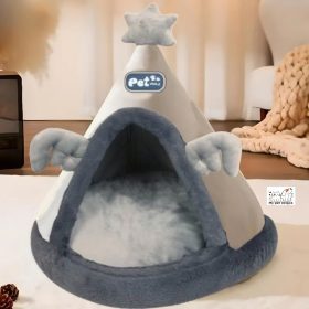 Karácsonyi sátor, puha házikó kisállatoknak - Szürke