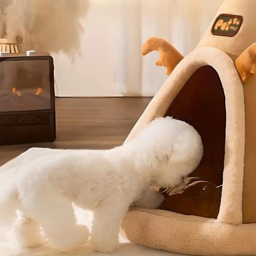 Karácsonyi sátor, puha házikó kisállatoknak - Szürke