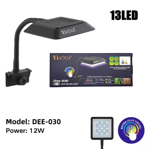 Csíptetős LED Akváriumi Lámpa –13 LED és USB csatlakozással