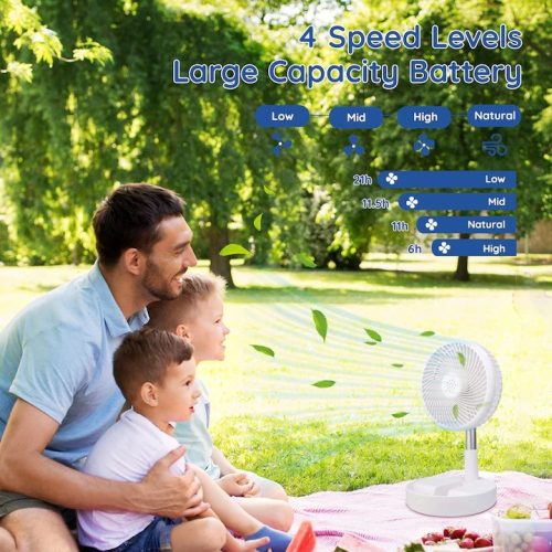 Vezeték nélküli teleszkópos hordozható ventilátor - 7200mAh