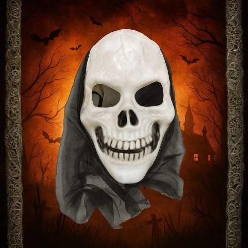 Halloween koponyás maszk - 17x27cm
