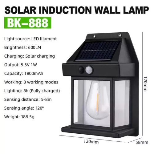 Solar Mozgásérzékelő Napelemes Kültéri Lámpa-BK-888