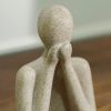 Absztrakt homokszín figurák 16,8cm - „Ne láss, ne hallj, ne szólj"