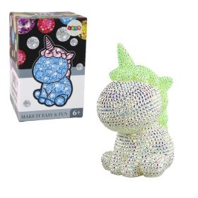   Unikornis kézműves díszítő figura gyémánt szemekkel - 20cm