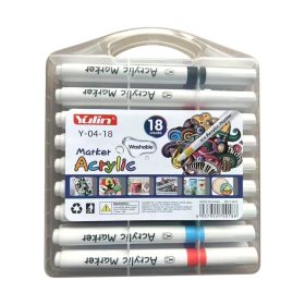 Akril festék filctoll készlet hordozható tárolóban-18db