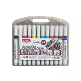 Akril festék filctoll készlet hordozható tárolóban-24db