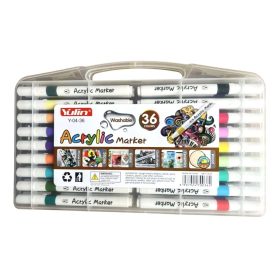 Akril festék filctoll készlet hordozható tárolóban-36db