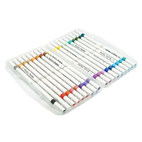 Akril festék filctoll készlet hordozható tárolóban-36db