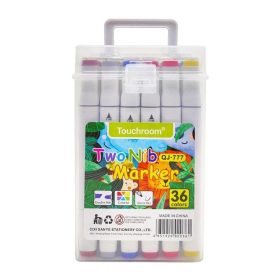   Kétfejű akril festék filctoll készlet hordozható tárolóban -36db