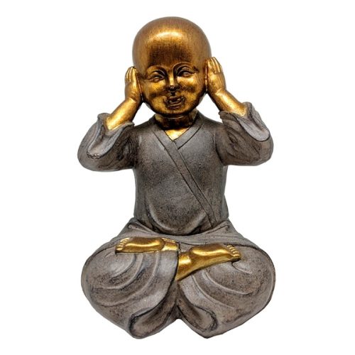 Fülbefogó Bölcsesség Szobor, Kis Buddha -24,5cm