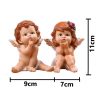 Dekoratív Ülő Angyalka Szobor Csendre Intő Mozdulattal - 11cm