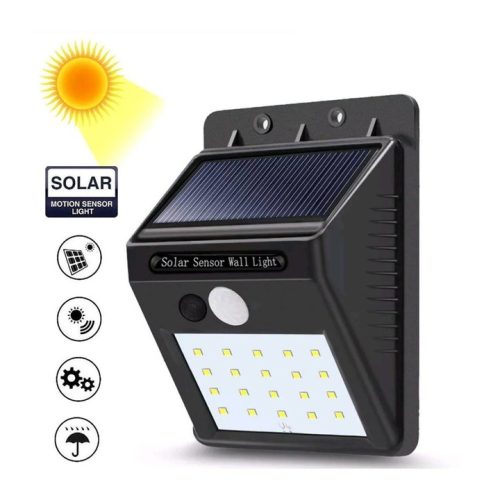 Solar Mozgásérzékelő Napelemes Kültéri Lámpa 20LED