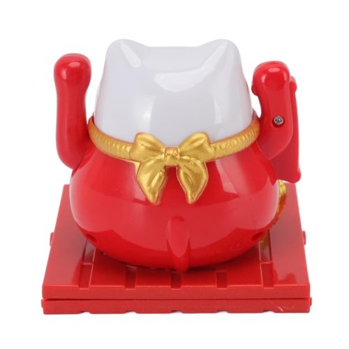 Napelemes szerencsehozó integető macska - 8cm