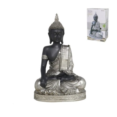 Ezüst díszítésű Buddha szobor-28cm