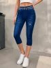 Rugalmas faramer hatású 3/4-es női leggings  