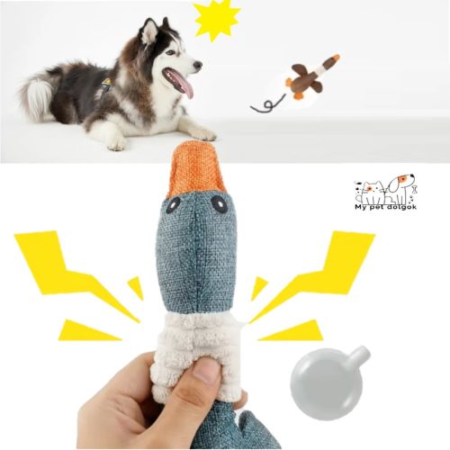 Kisállat csipogós vászon liba - Barna