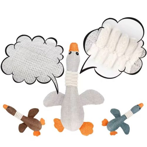 Kisállat csipogós vászon liba - Kék