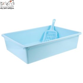 Szimpla macska alomtálca lapáttal - Kék