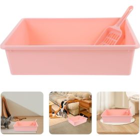 Szimpla macska alomtálca lapáttal - Rózsaszín