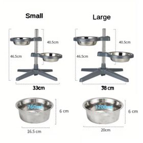 Kisállat duplán rögzített tál-állíthatós - Nagy