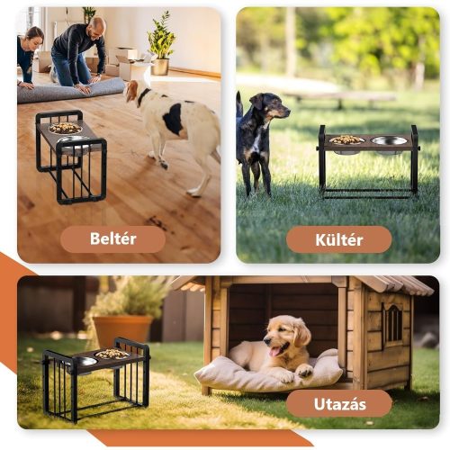 Állítható megemelt kisállat etető-itató készlet - kicsi