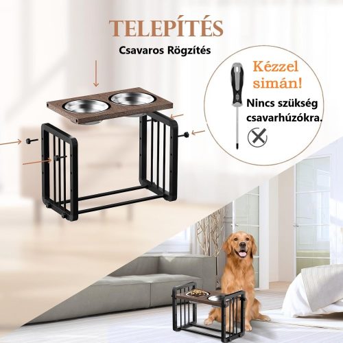 Állítható megemelt kisállat etető-itató készlet - nagy