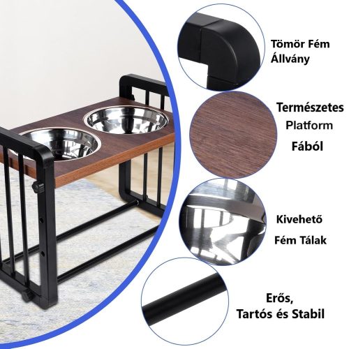 Állítható megemelt kisállat etető-itató készlet - nagy